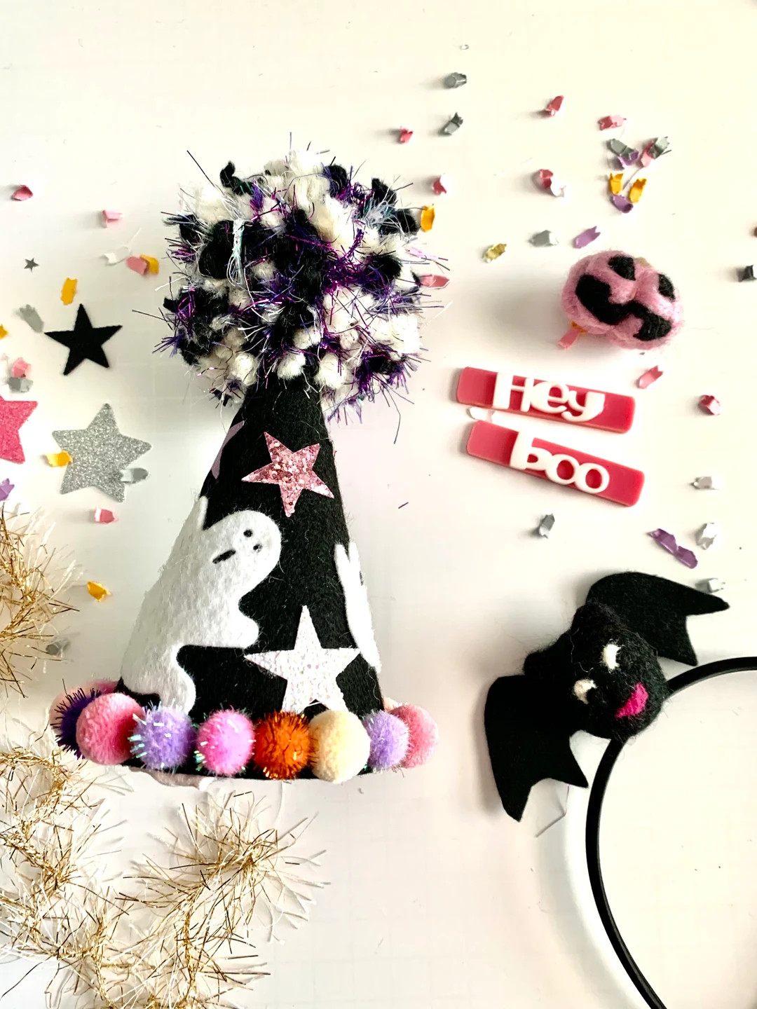 Boo Party Hat on Nylon Headband - Etsy | Etsy (US)