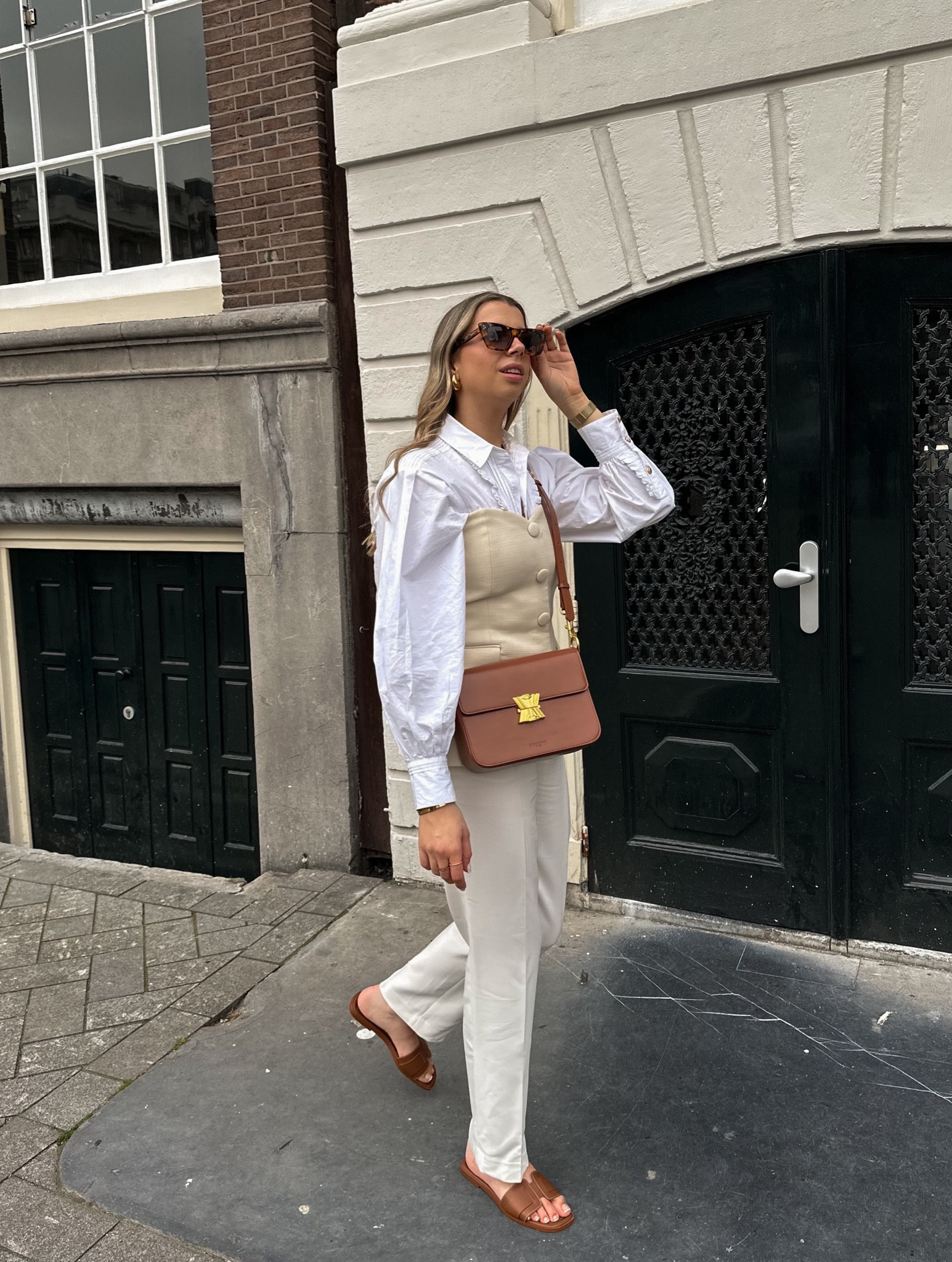 A little spring OOTD! 🤎
Wearing my favourite brands.

White blouse | Josh V blouse | strapless top | Josh V top | cream trousers | tailored trousers | pantalon | H&M trousers | Primark sandals | brown sandals | Kassandre Paris bag | brown bag | Celine sunglasses | brown sunglasses | cateye sunglasses | golden hardware | golden jewelleryy

#LTKSeasonal #LTKstyletip #LTKeurope