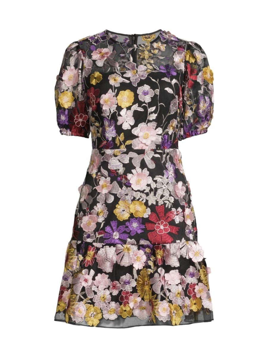 Yasmin Floral-Embroidered Dress | Saks Fifth Avenue