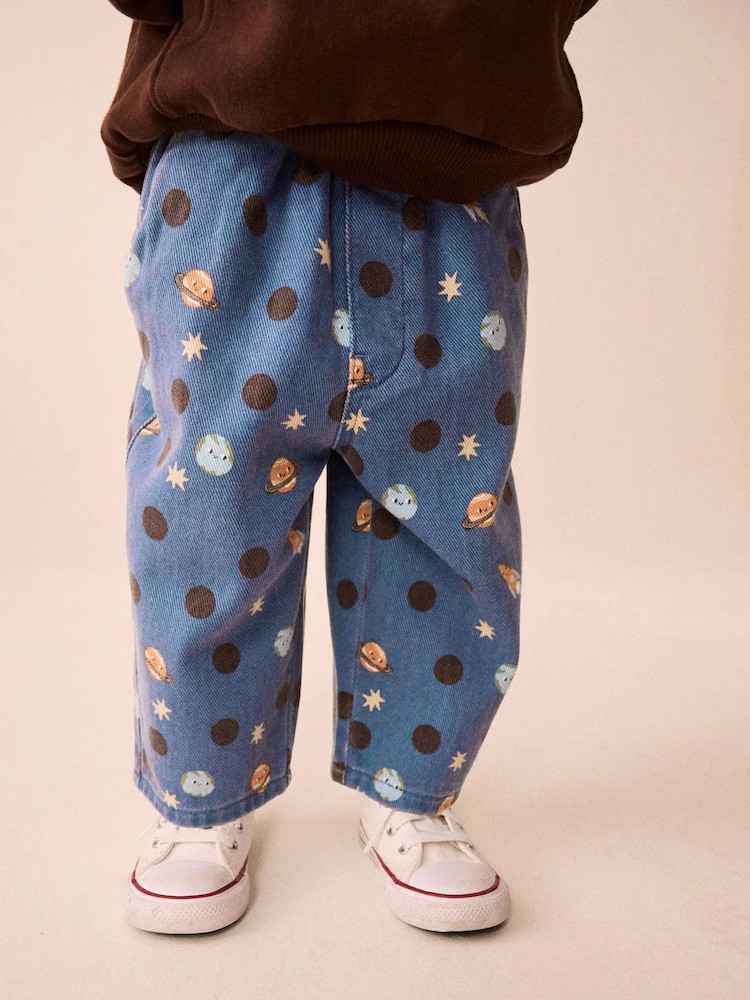 Blue Space Pull On Wide Trousers (3mths-7yrs) | Next EU