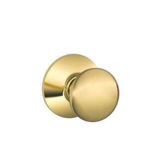Plymouth Bright Brass Passage Hall/Closet Door Knob | The Home Depot