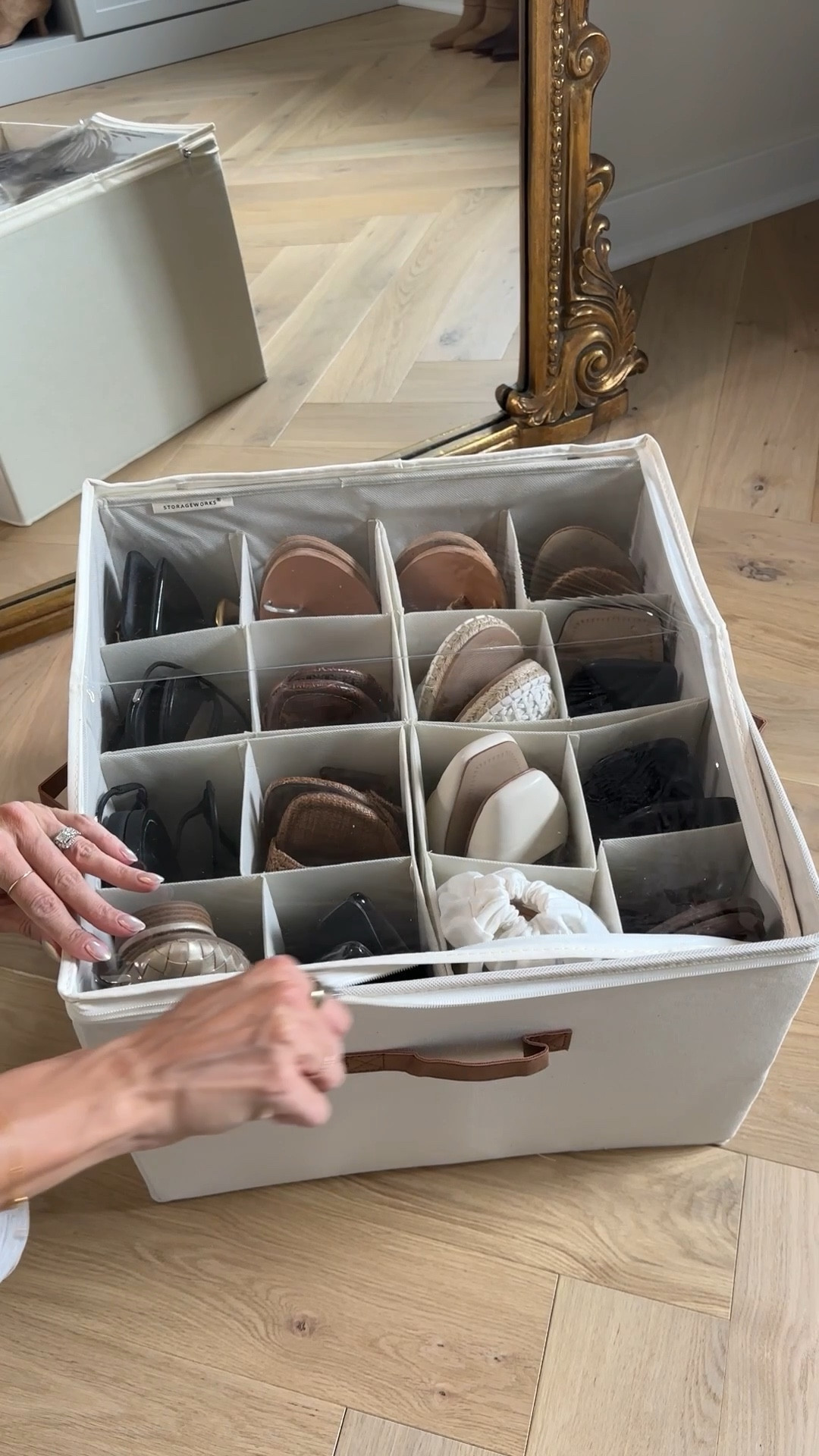 Space saving shoe storage organizer 🙌🏼 also comes in a rectangle size and an under bed storage size! 

#LTKHome #LTKStyleTip #LTKFindsUnder50