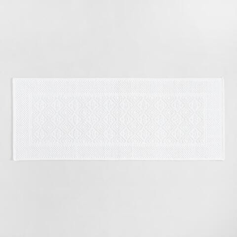 White Large Woven Bath Mat | World Market