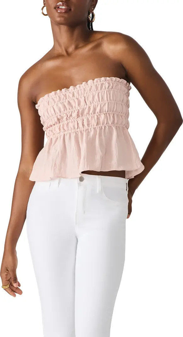 Steve Madden Cambria Strapless Smocked Peplum Top | Nordstrom | Nordstrom