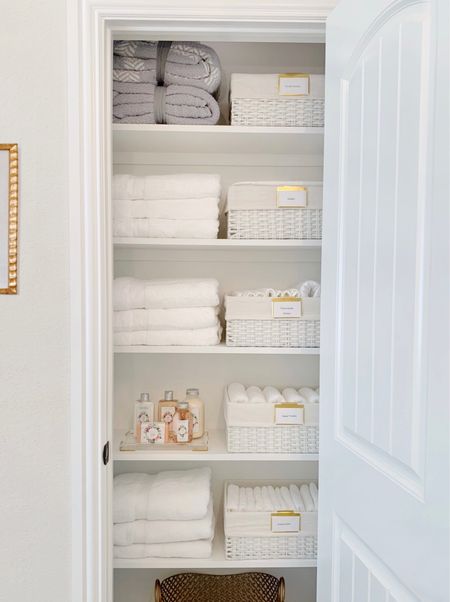 20% off bins!! I have the white in medium here, perfect for linen closet organization! 

#LTKFindsUnder50 #LTKHome #LTKSaleAlert