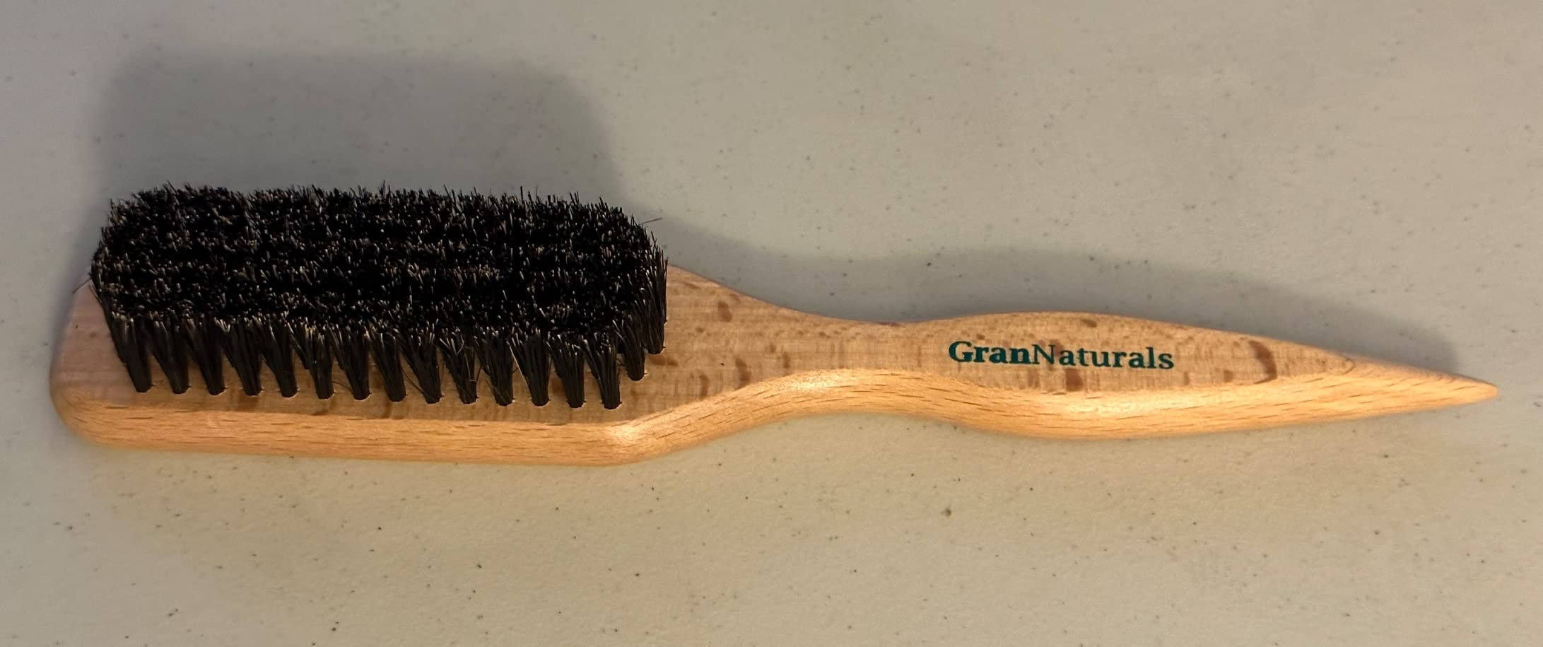 GranNaturals Boar Bristle Slick Back Hair Brush for Sleek Ponytail Bun & Smoothing Baby Hairs, Fl... | Amazon (US)