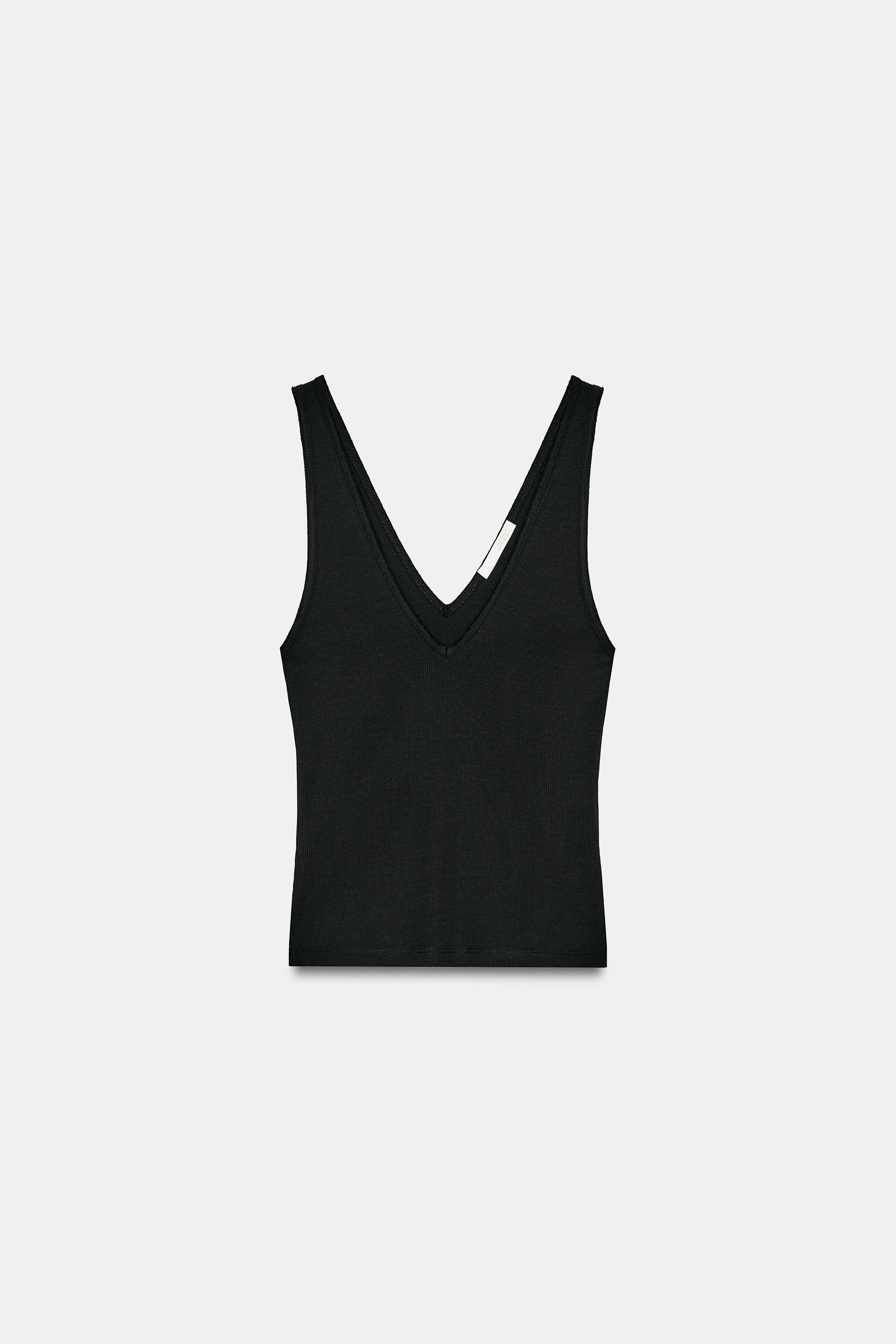 RIB V-NECK TOP | Zara US