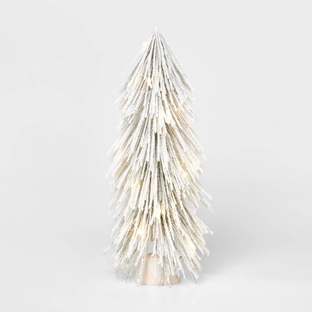 Medium LIT Flocked Christmas Tree with Down swept Branches Decorative Figurine - Wondershop | Target