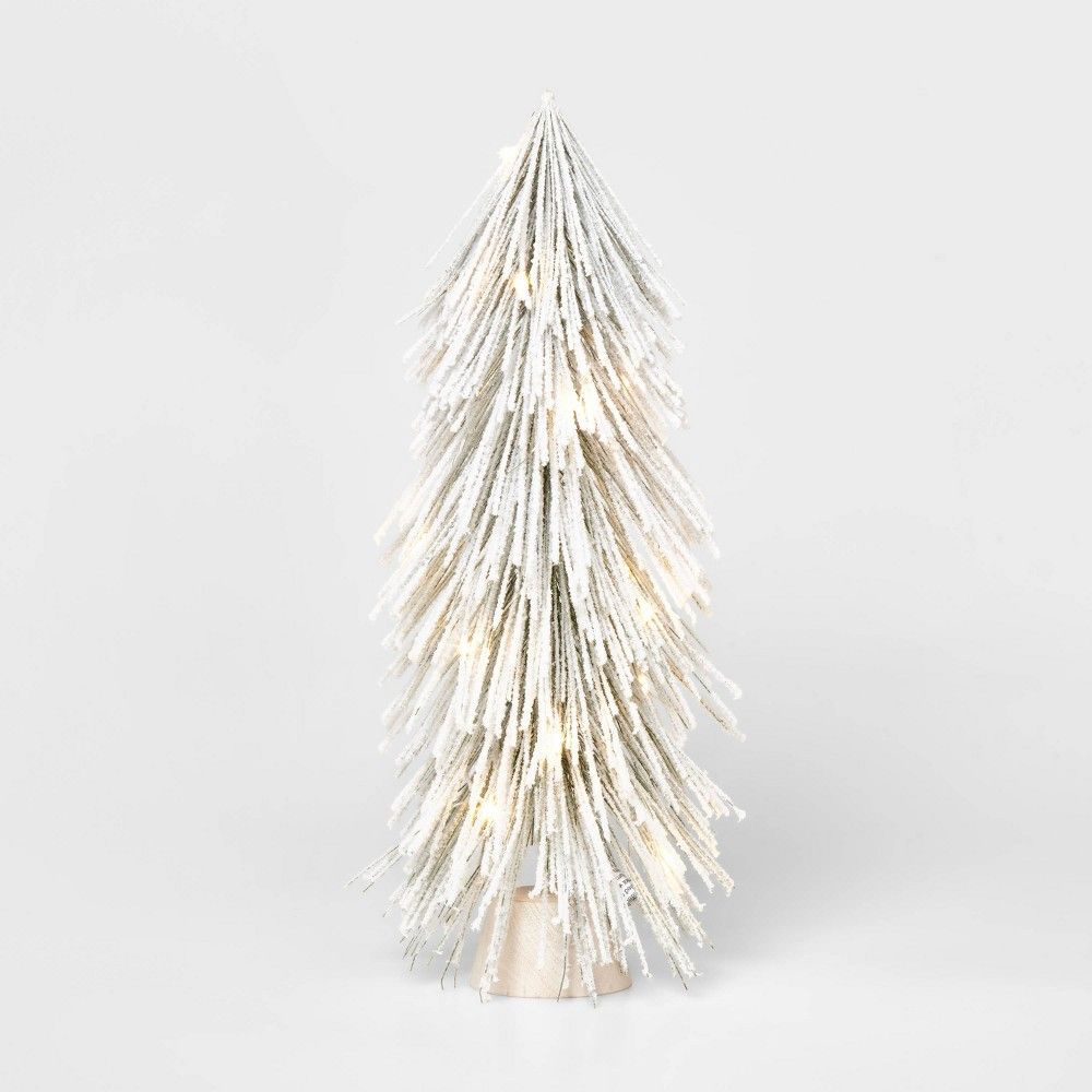 Medium LIT Flocked Christmas Tree with Down swept Branches Decorative Figurine - Wondershop | Target