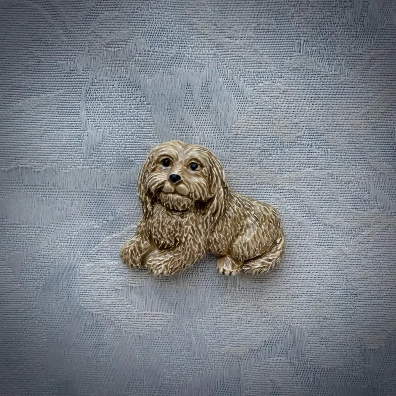 Tan Ceramic Dog, Hand Painted Art Tile, Pet Memorial, Garden Mosaic Supply - Etsy | Etsy (US)