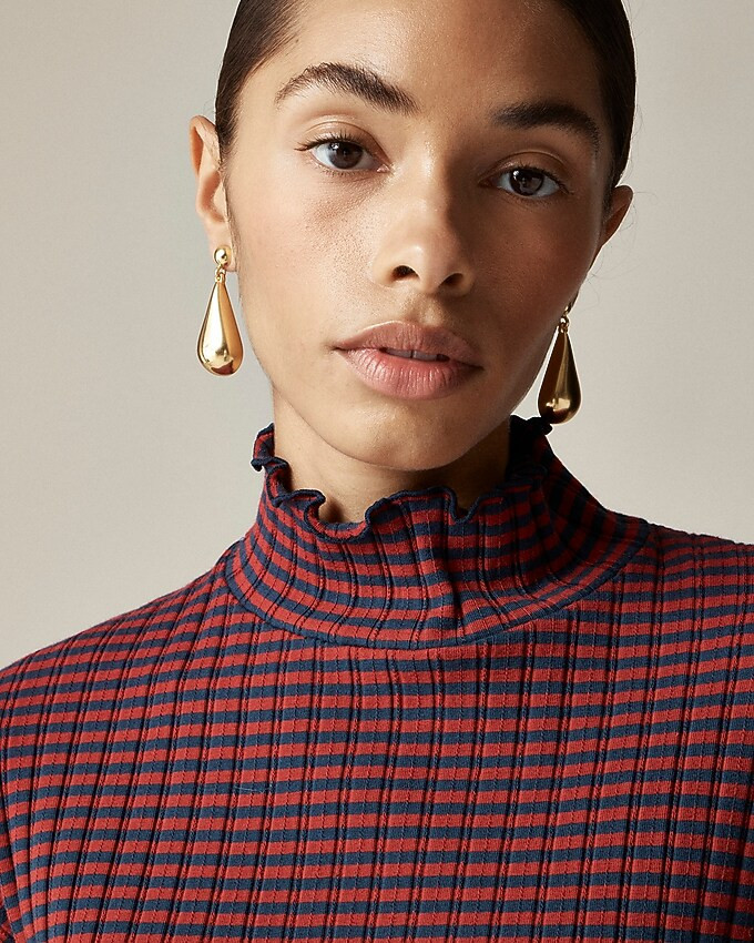 Pointelle knit turtleneck in stripe | J. Crew US