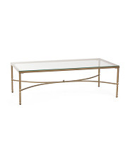 18.5x58x30 Bonnifait Iron And Glass Rectangular Coffee Table | Marshalls