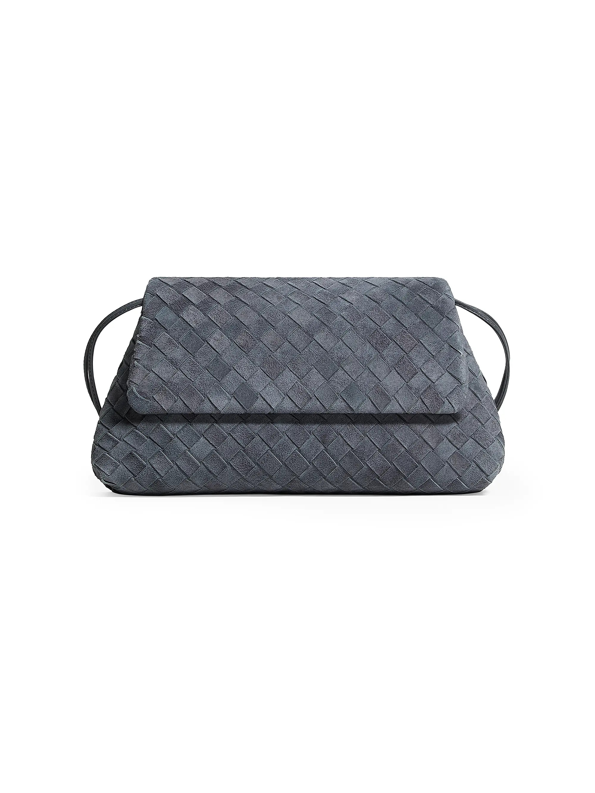 Bottega Veneta Giorno Intrecciato Suede Pouch | Saks Fifth Avenue | Saks Fifth Avenue