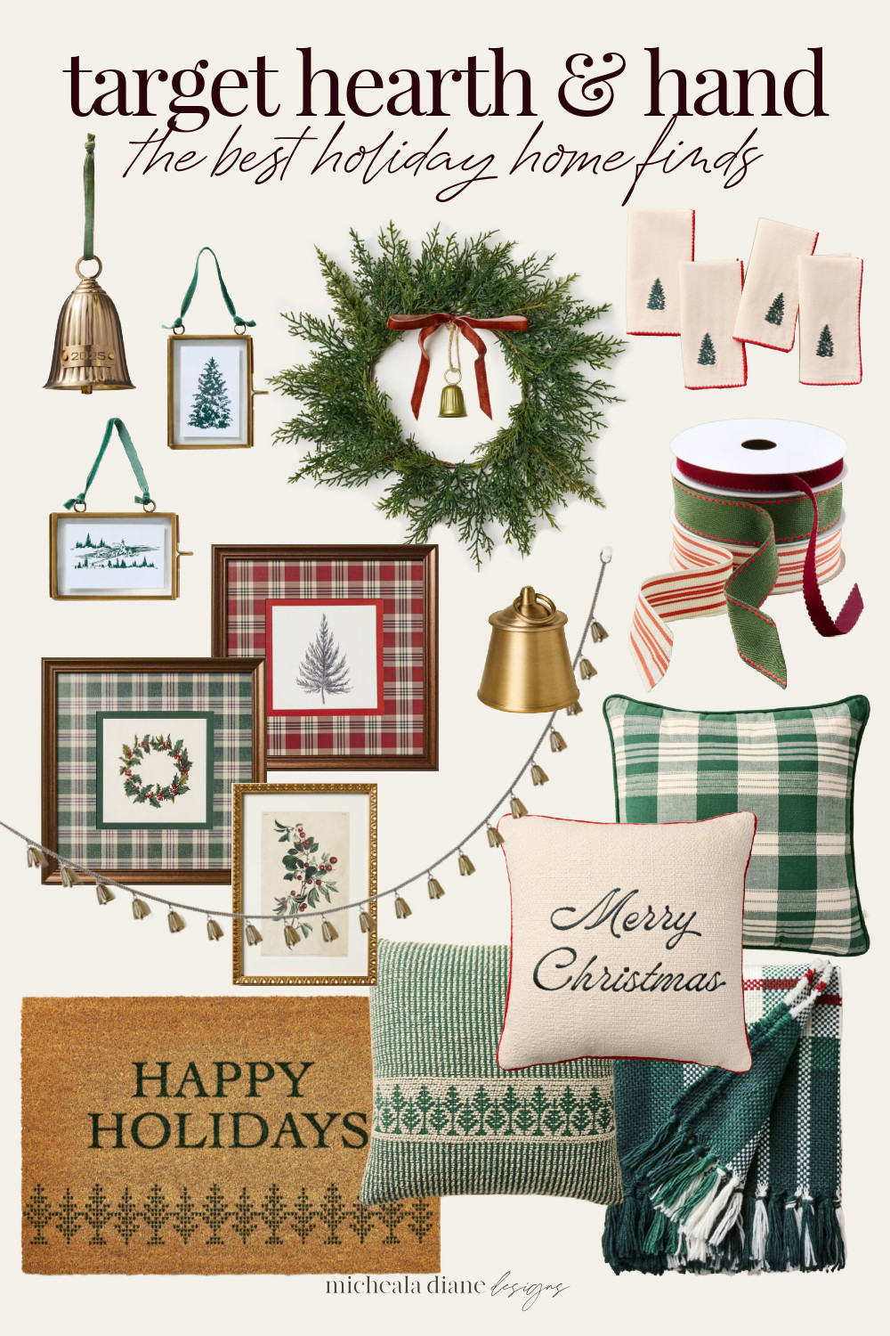 🎄 Target Hearth & Hand Holiday Home Finds 🎄
Create a cozy, classic Christmas look with my favorite Hearth & Hand pieces from Target. From plaid pillows and festive greenery to timeless bells, ribbons, and framed art — these affordable finds bring that warm, nostalgic holiday charm to every corner of your home. Shop my top picks and make your home feel merry and bright this season! ❤️✨
#TargetHearthAndHand #ChristmasDecorIdeas #HolidayHomeDecor #CozyChristmasStyle #DesignerLooksForLess 

 #LTKHoliday #LTKSeasonal #LTKHome