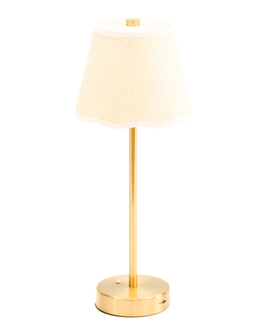 Scalloped Shade Rechargeable Touch Table Lamp | Lighting | Marshalls | Marshalls