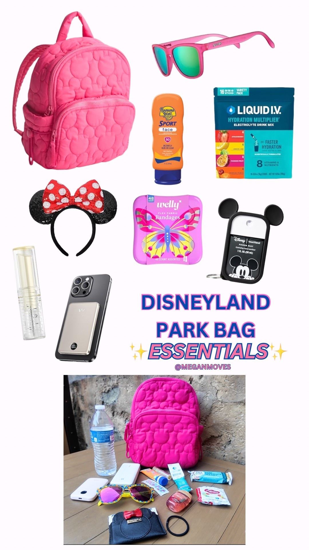 Disneyland park bag essentials! Wondering what to pack for Disney? These are all of the items I brought with me in my Disney park bag! They will help you save time, money, and keep you comfortable in the Disney parks! 

#LTKFindsUnder100 #LTKTravel #LTKItBag