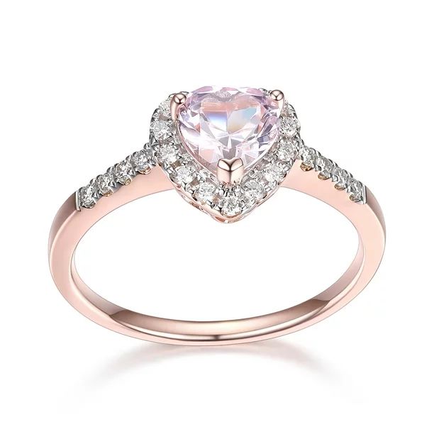 Forever Facets 0.22 cttw Lab Grown Diamond and Created Pink Sapphire Rose Gold Plated 925 Sterlin... | Walmart (US)