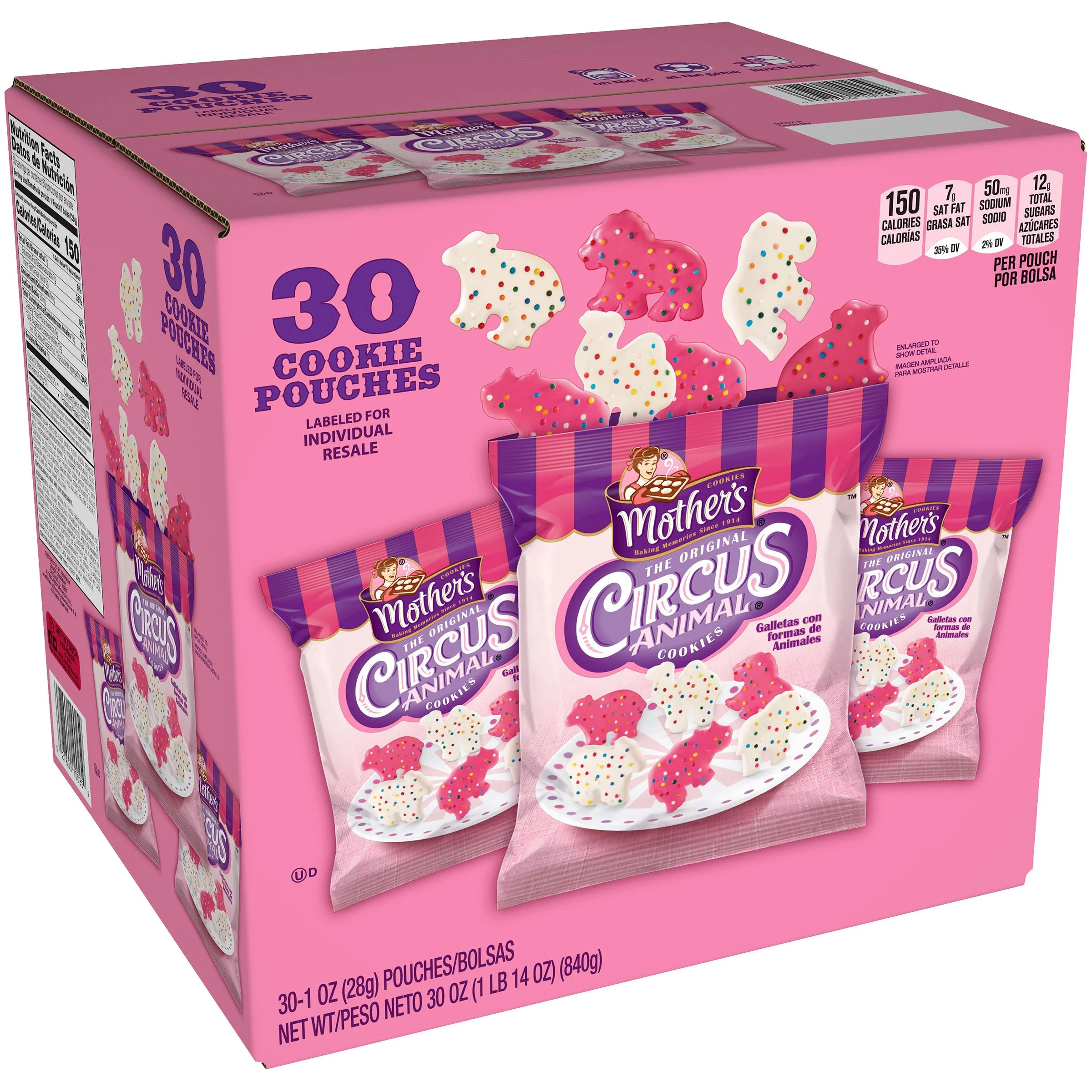 Mothers Original Caddies Cookies Circus Animals, 1 oz, 30 Count | Walmart (US)