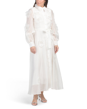 Long Sleeve Floral Applique Maxi Dress | Casual Dresses  | Marshalls | Marshalls