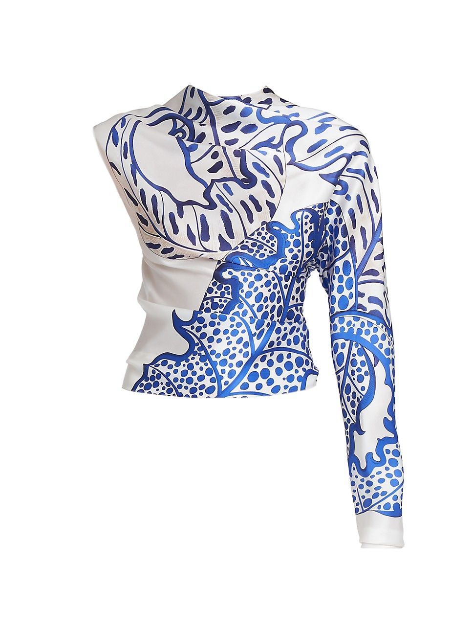 Printed Silk Asymmetric Top | Saks Fifth Avenue
