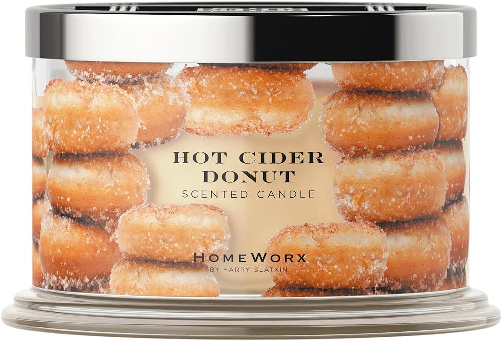 HomeWorx by Slatkin & Co Premium Scented Candle - Hot Cider Donut - 18oz - Long-Lasting Jar Candl... | Amazon (US)
