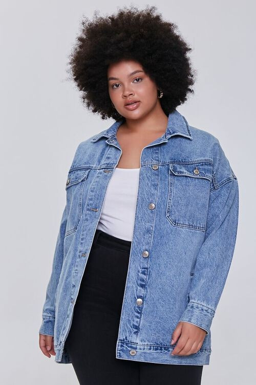 Plus Size Denim Pocket Jacket | Forever 21 | Forever 21 (US)