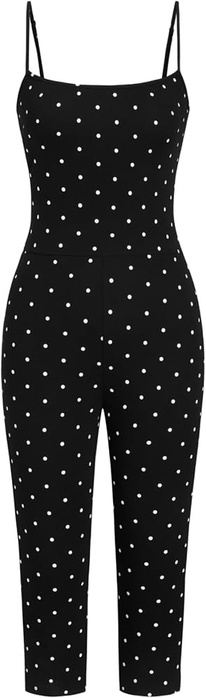 CIDER Women's Polka Dot High Waist Capri Jumpsuit | Amazon (US)