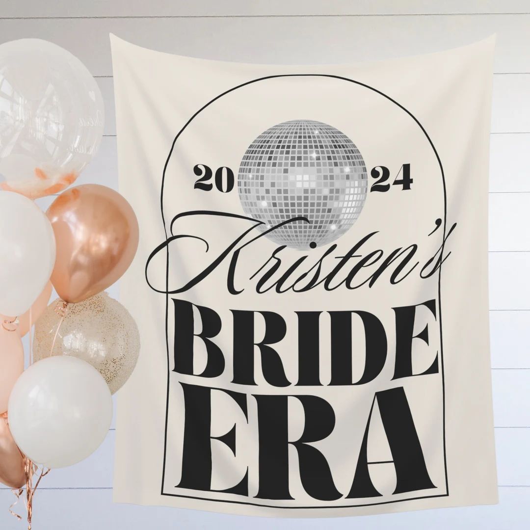 Bride Era Bachelorette Party Banner, Custom Bridal Shower Sign, Disco Ball Swiftie Theme Decorati... | Etsy (US)