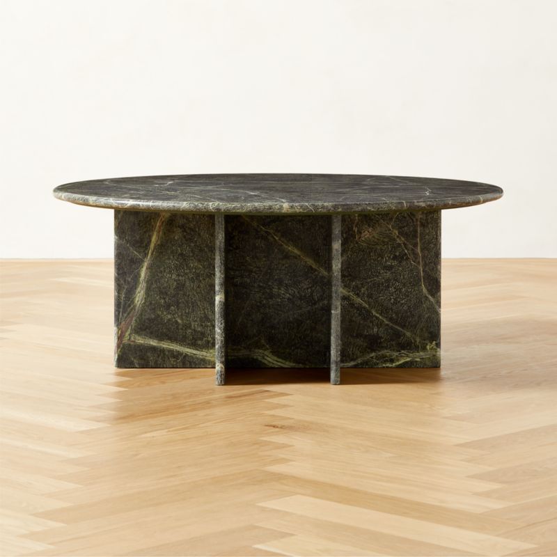 Pasar Modern Round Green Marble Coffee Table + Reviews | CB2 | CB2