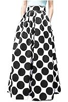 Choies Women's White Contrast Polka Dot Print Maxi Skirt | Amazon (US)