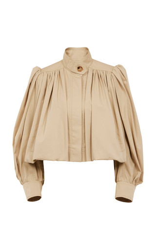 Puff-Sleeve Organic Cotton Gabardine Cropped Jacket | Moda Operandi (Global)