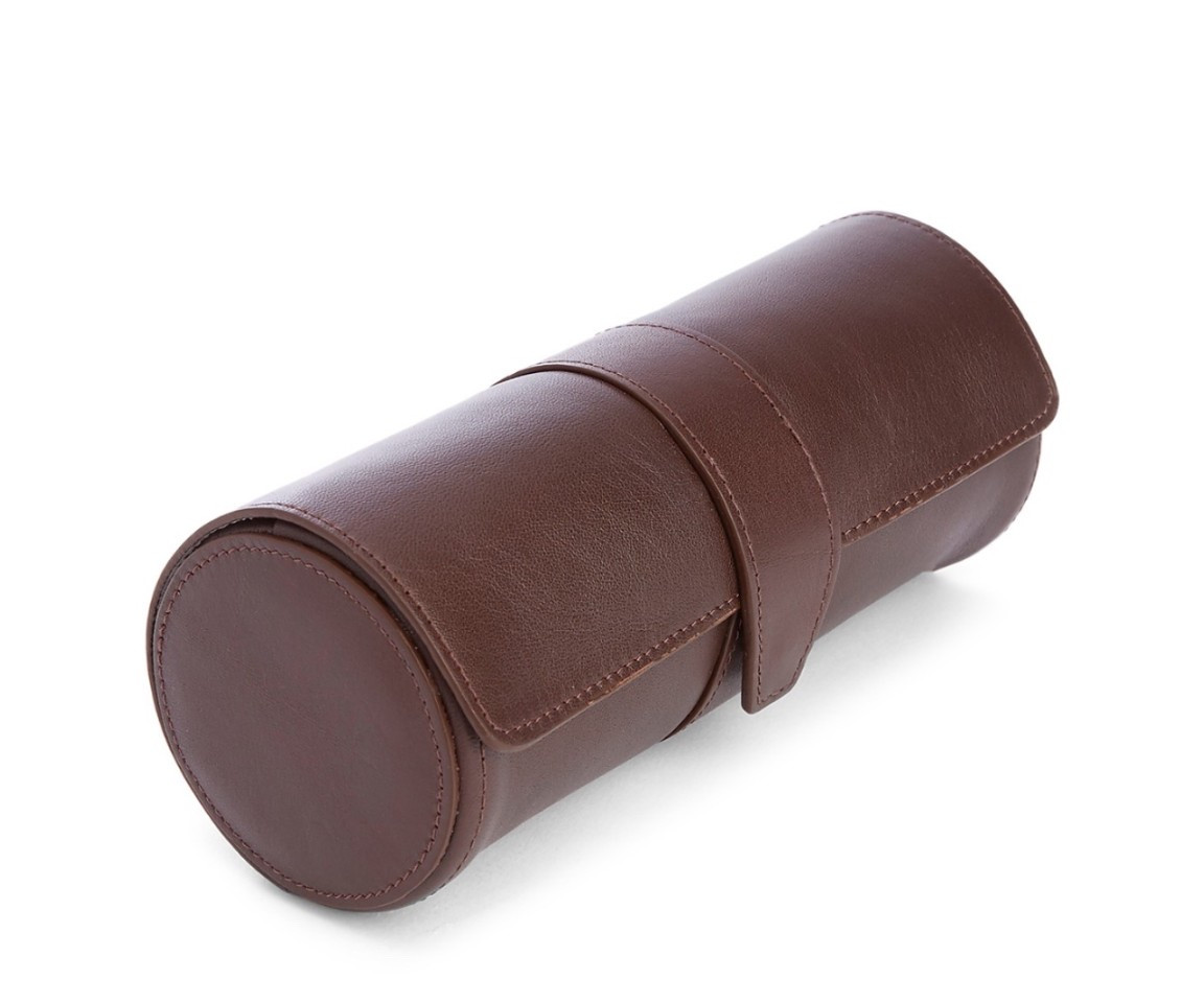 Leather travel watch roll