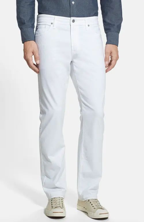AG Graduate SUD Straight Leg Pants in White at Nordstrom, Size 29 X 34 | Nordstrom