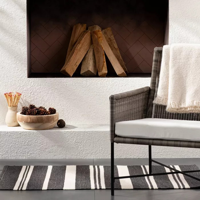 Outdoor Rug Black Stripe - Threshold™ Designed with Studio McGee | Target