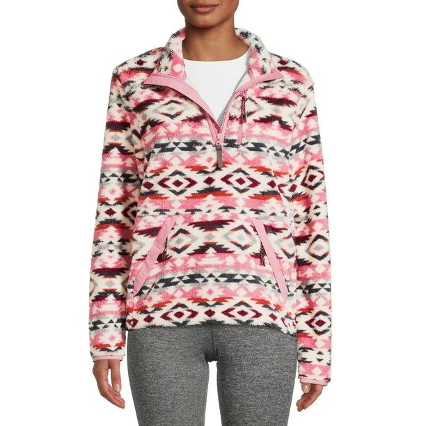 Swiss Tech Women’s Matching Family Faux Sherpa Quarter-Zip Jacket - Walmart.com | Walmart (US)