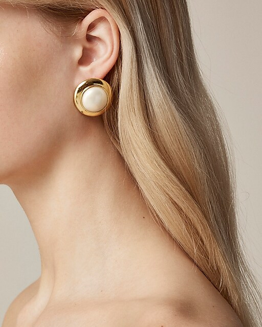Domed pearl stud earrings | J. Crew US