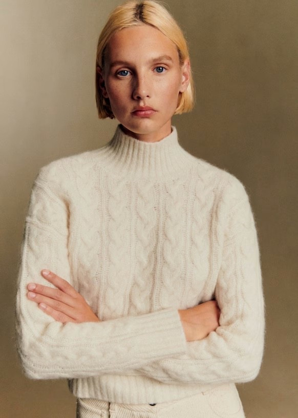 Cosy Ecru Cable Knit Sweater 🤍 Love this long-sleeved Hugo Jumper in cream  baby alpaca wool.

#LTKuk #LTKautumn #LTKfestive
