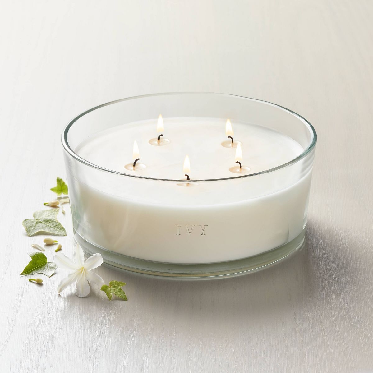5-Wick Clear Glass Ivy Knob-Lid Jar Candle 28oz - Hearth & Hand™ with Magnolia | Target