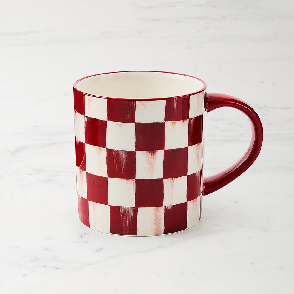 MacKenzie-Childs Cherry Check Mugs | Williams-Sonoma
