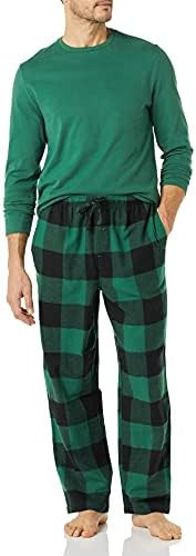 Amazon Essentials Mens Flannel Pant and Long-Sleeve T-Shirt Pajama Set | Amazon (US)