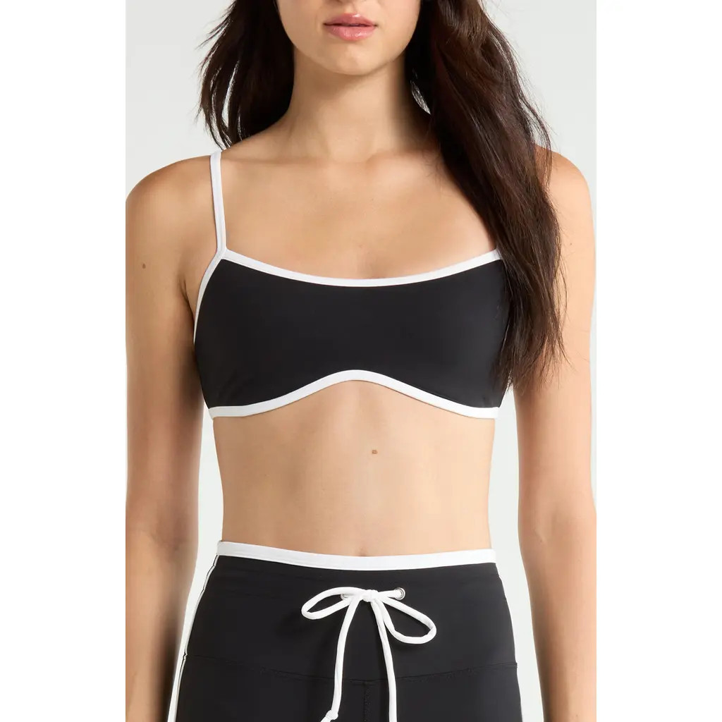 Year of Ours Monica Sports Bra in Black/white at Nordstrom, Size X-Large | Nordstrom