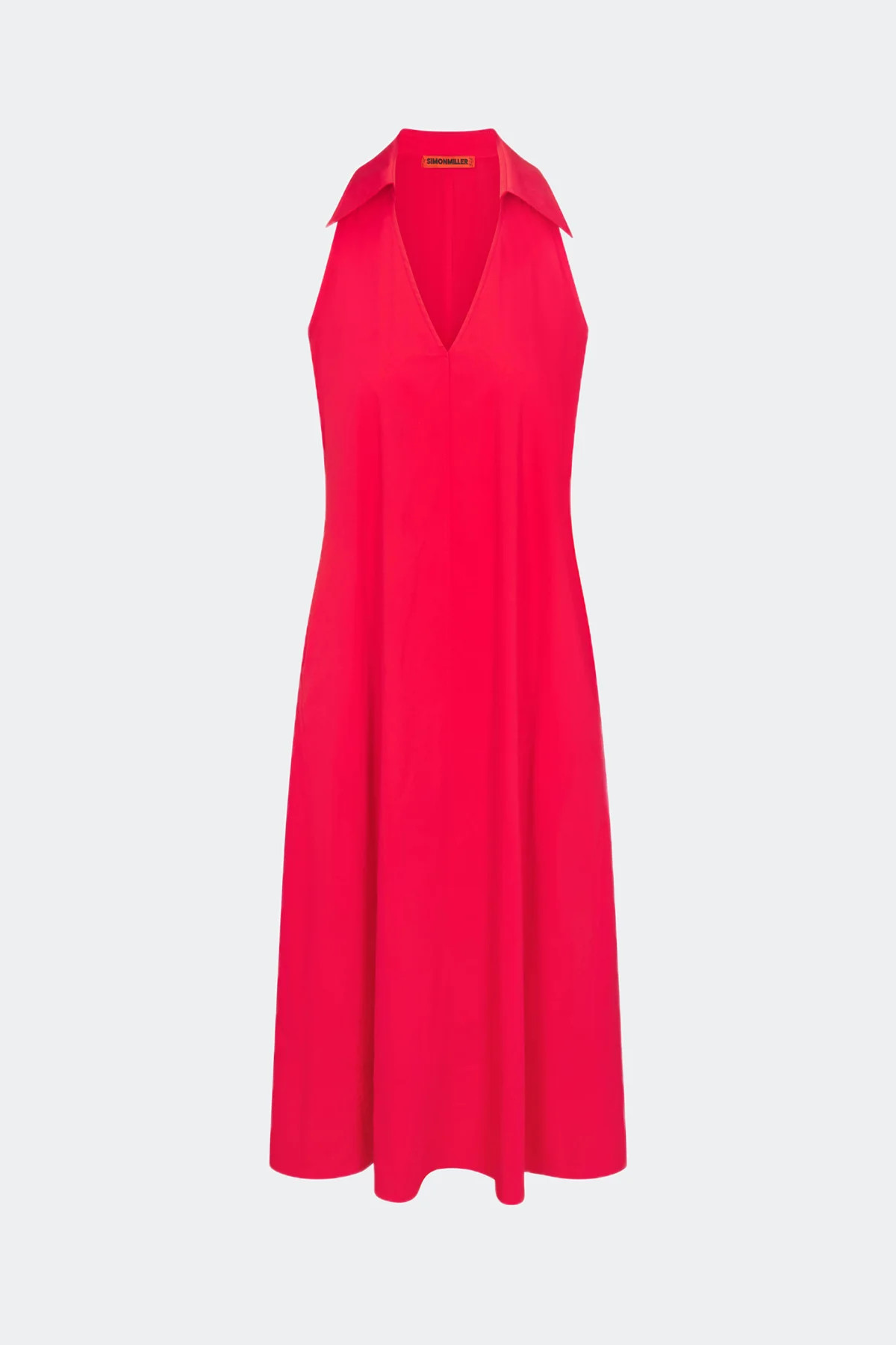 Nava Poplin Midi Dress in Cherry Red | SIMONMILLER | Simon Miller