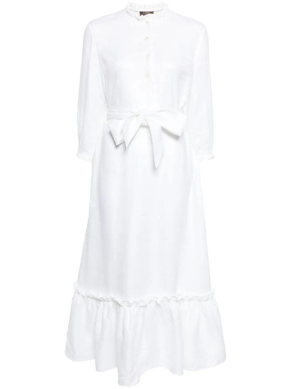 Iris ruffled linen dress | Farfetch Global