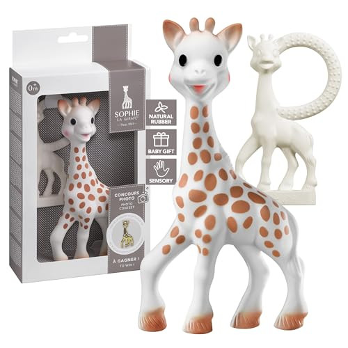 Sophie la girafe, Award Set | Includes Sophie la girafe, a Sophie la girafe Mini Teether & Photo Instructions | Born in Paris | Since 1961 | Natural Rubber | Designed for Teething Babies | Amazon (US)