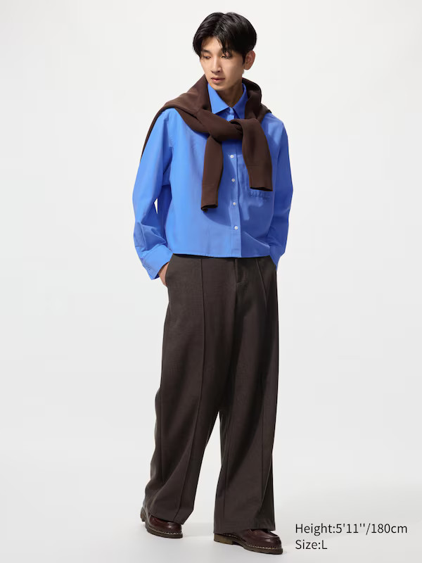 Pantalon large en jersey brossé | Uniqlo FR