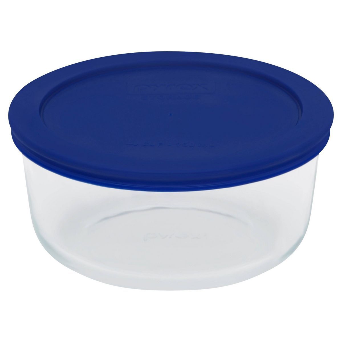 Pyrex 4 Cup Glass Round Storage Container Blue | Target