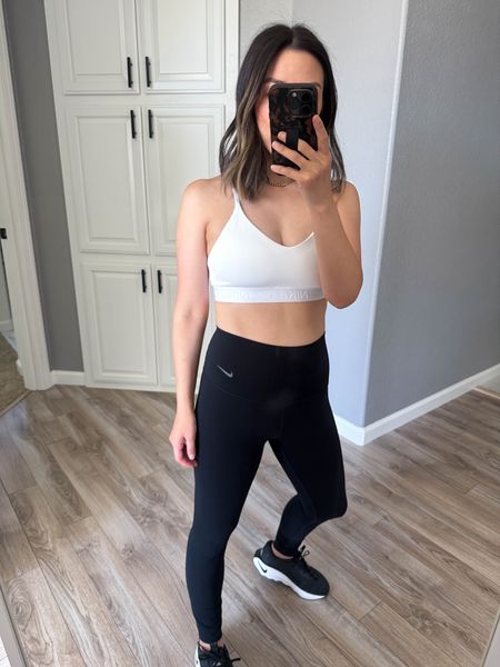 Nike Indy bra. Light coverage. Love the racerback straps. Wearing the small. 

Nike bra small
Nike leggings small
Nike sneakers 6

#LTKFitness