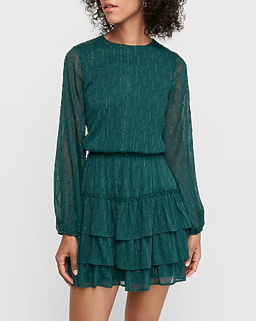 smocked waist tiered dress | Express