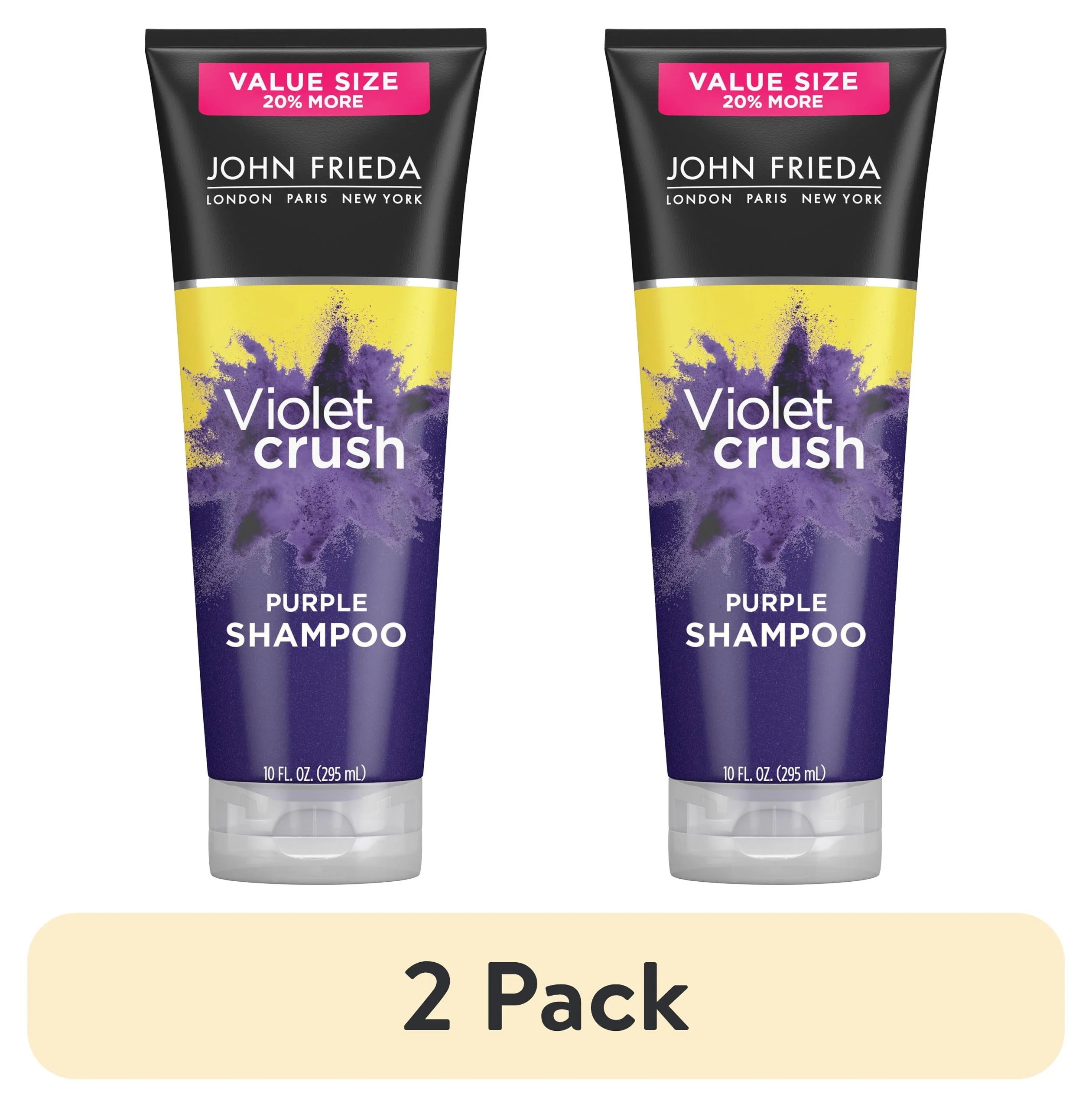(2 pack) John Frieda Purple Shampoo, Violet Crush for Blondes, Womens Shampoo for Blonde Hair, 10... | Walmart (US)