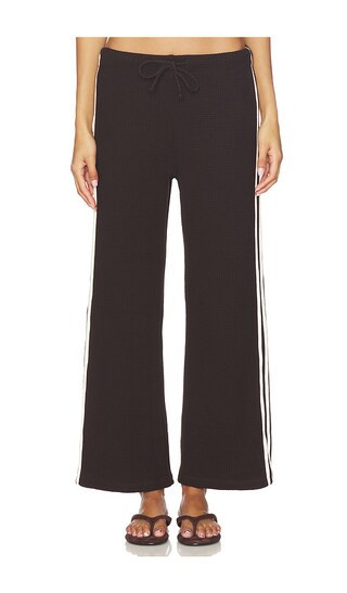 DONNI. The Thermal Crop Stripe Pant in Brown. - size XXS | Revolve Clothing (Global)